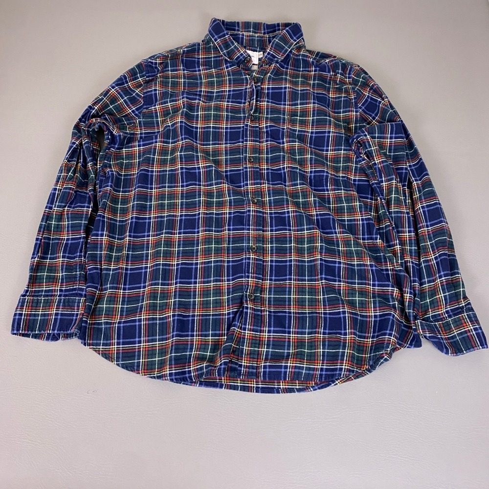 Goodfellow & Co Flannel Shirt Men's Size 2XB Multicolor Plaid Long Sleeve Cotton